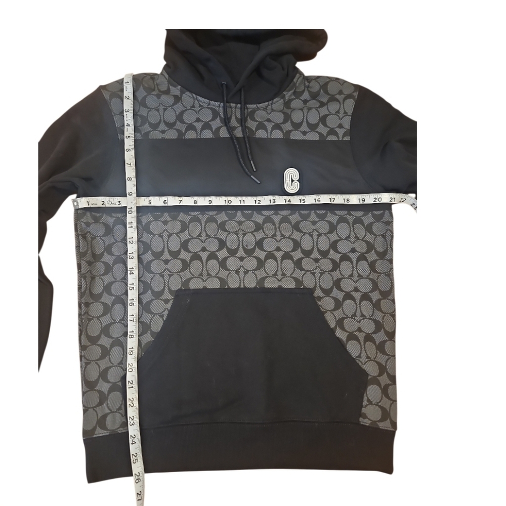 NWT Coach Black Signature Logo Cotton Hoodie Sz S - Picture 7 of 13